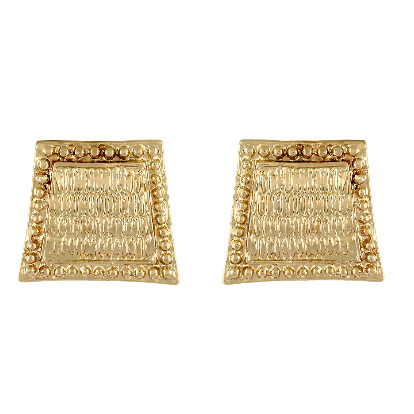 Gold colour Geometrical Design  Stud Earrings for Girls and Women