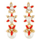 Debonair Red and Gold Colour Floral design Enamel Enhanced Earring for Girls and Women