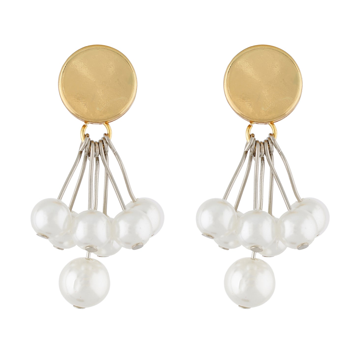 White Colour Pearl Shape Ear Danglers for Girls and Womens