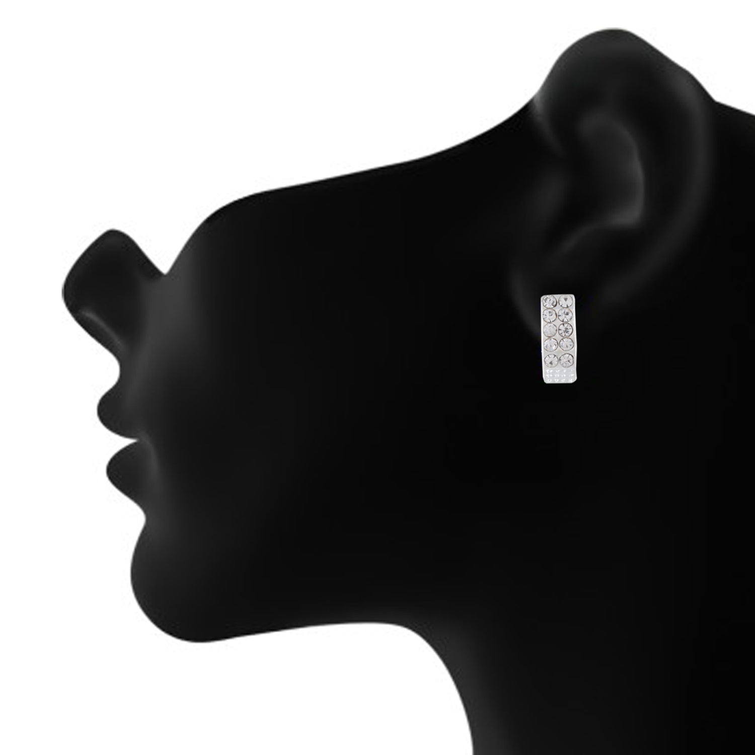 Silver colour Rectangle design  Studs for girls and women