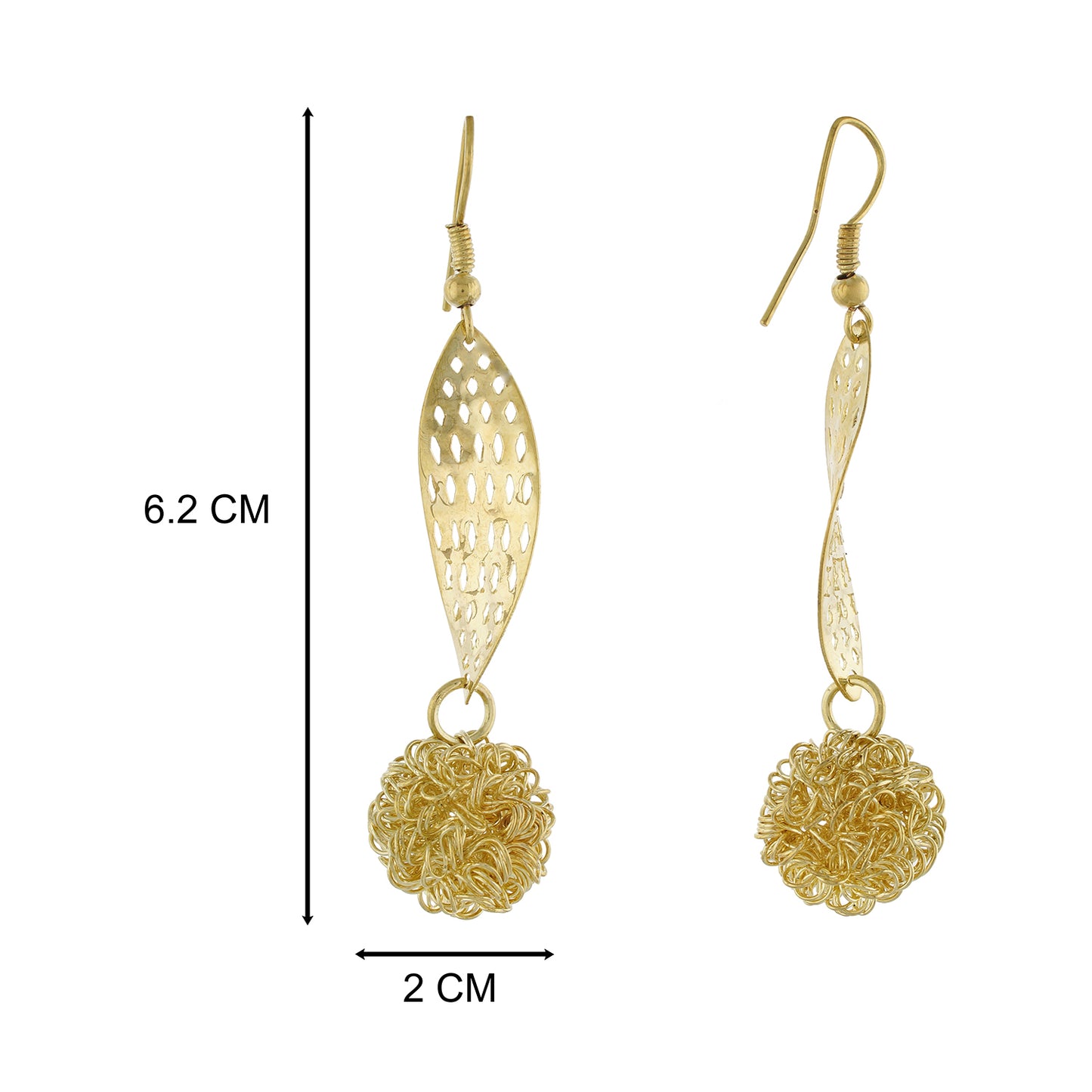 Gold Colour Ball Shape Ear Hanging for Girls and Womens