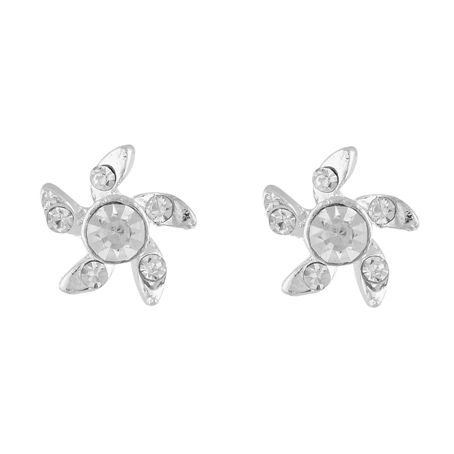 White Colour Floral Shape Ear  Studs for Girls and Womens