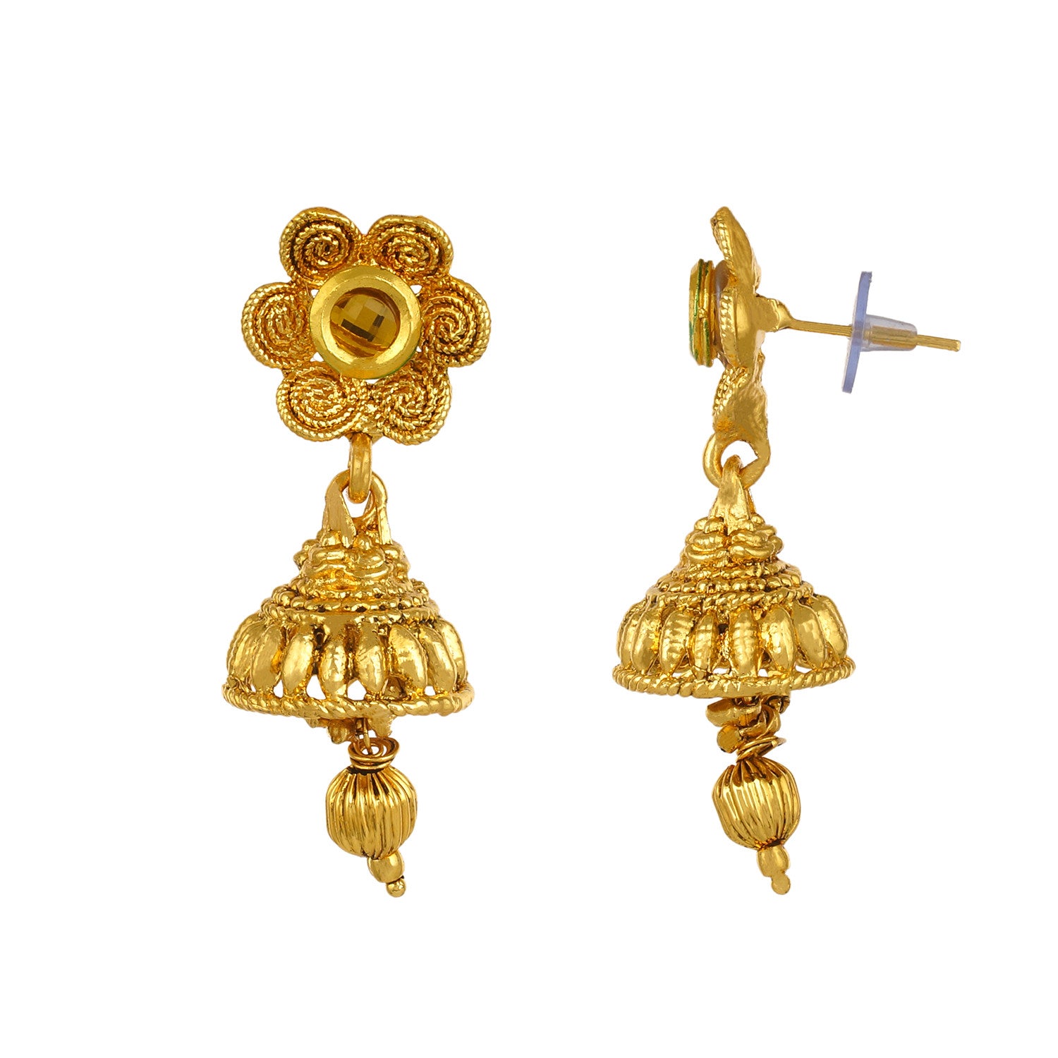 PC Chandra 22K Gold Floral stud earrings | Gold Earrings