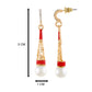 Red and Gold colour Drop Design Hanging Earrings for Girls and Women