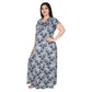 Printed Cotton Nighty For Women - Blue