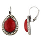 Spectacular Red and Oxide Silver Colour Drop Shape Earring for Girls and Women