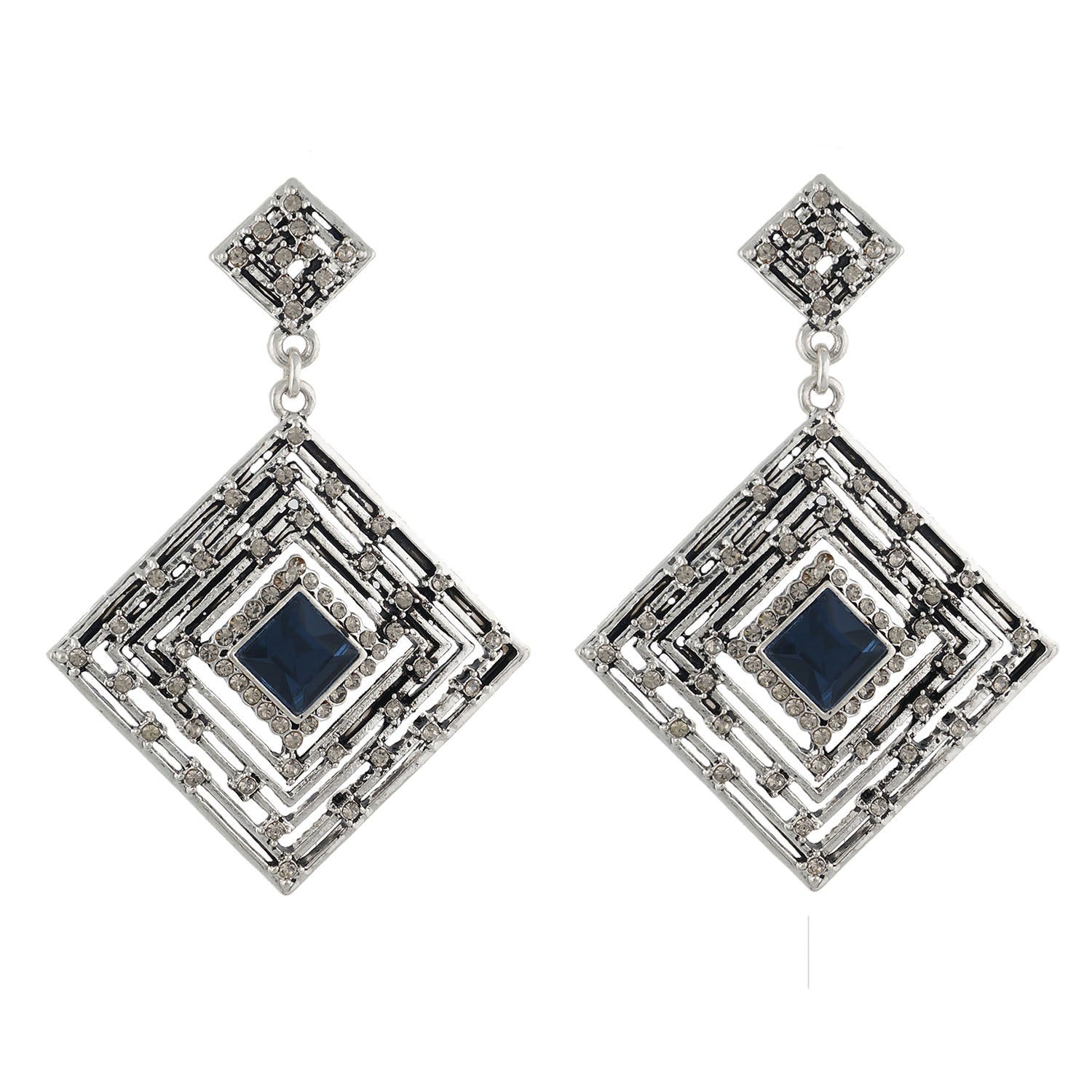Mind Blowing Grey Colour Rhombus Shape Earring for Girls and Women