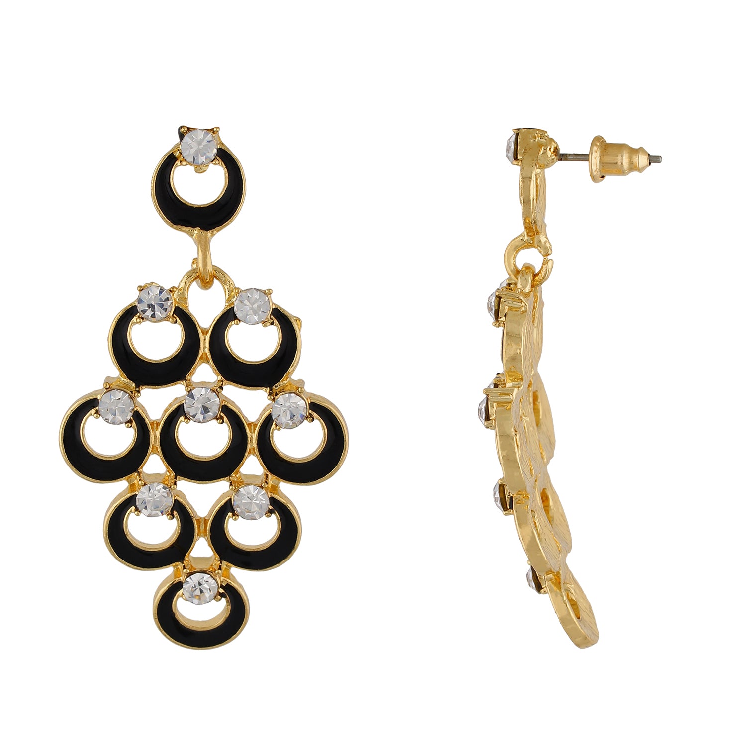 Buy Gold-Toned & Black Earrings for Women by SUKKHI Online | Ajio.com