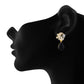 Exclusive Gold Colour Floral Design Earring with Black Drop for Girls and Women