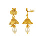 Gold Plated Goddess Lakshmi Coin Design Necklace Earrings Jhumki Jewelry Set for Women