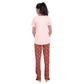 Girls Cotton Hosiery Printed Pyjamas Night Dress - Beige