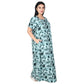 Printed Cotton Mother Nighty For Women - Green