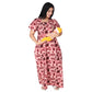 Printed Cotton Mother Nighty For Women - Pink