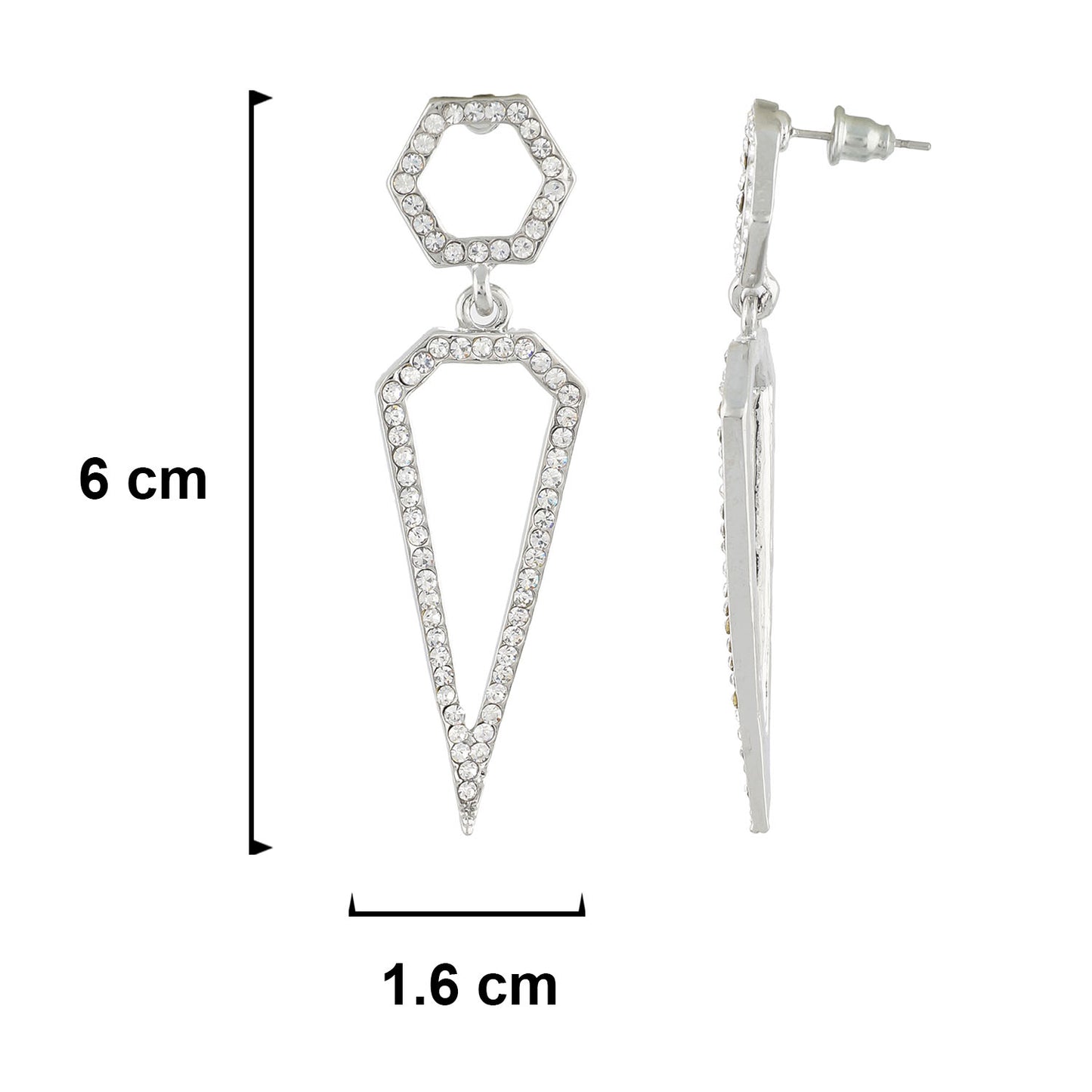 Dazzling Silver Colour Geometrical Design Earring for Girls and Women