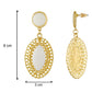 Stylish White and Gold Colour Oval Shape Enamel Enhanced Earring for Girls and Women
