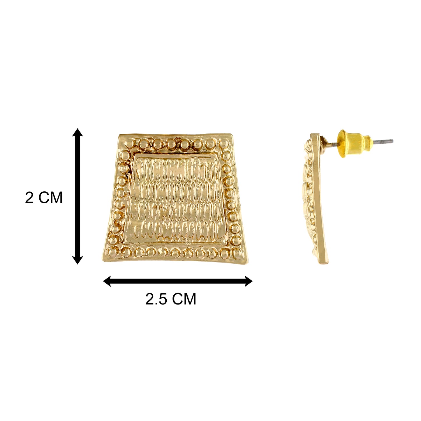 Gold colour Geometrical Design  Stud Earrings for Girls and Women