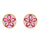 Red colour Round Design  Stud Earrings for Girls and Women