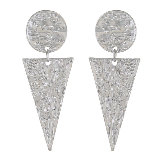 Silver colour Triangular Design Hanging Earrings for Girls and Women