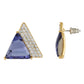 Smart Blue Colour Triangular Shape Ear Stud for Girls and Women