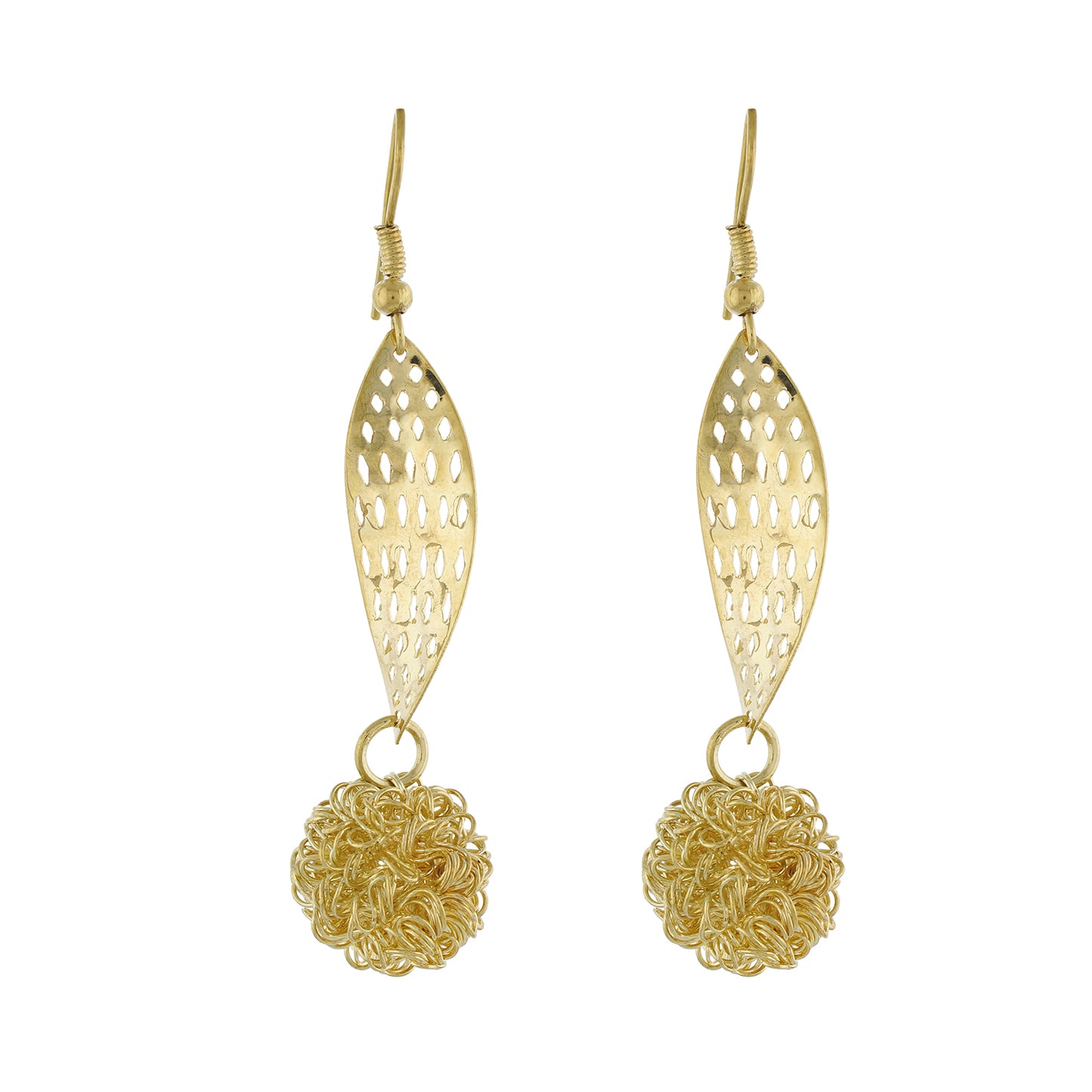Gold Colour Ball Shape Ear Hanging for Girls and Womens