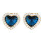 Blue Colour Heart Shape Ear  Studs for Girls and Womens