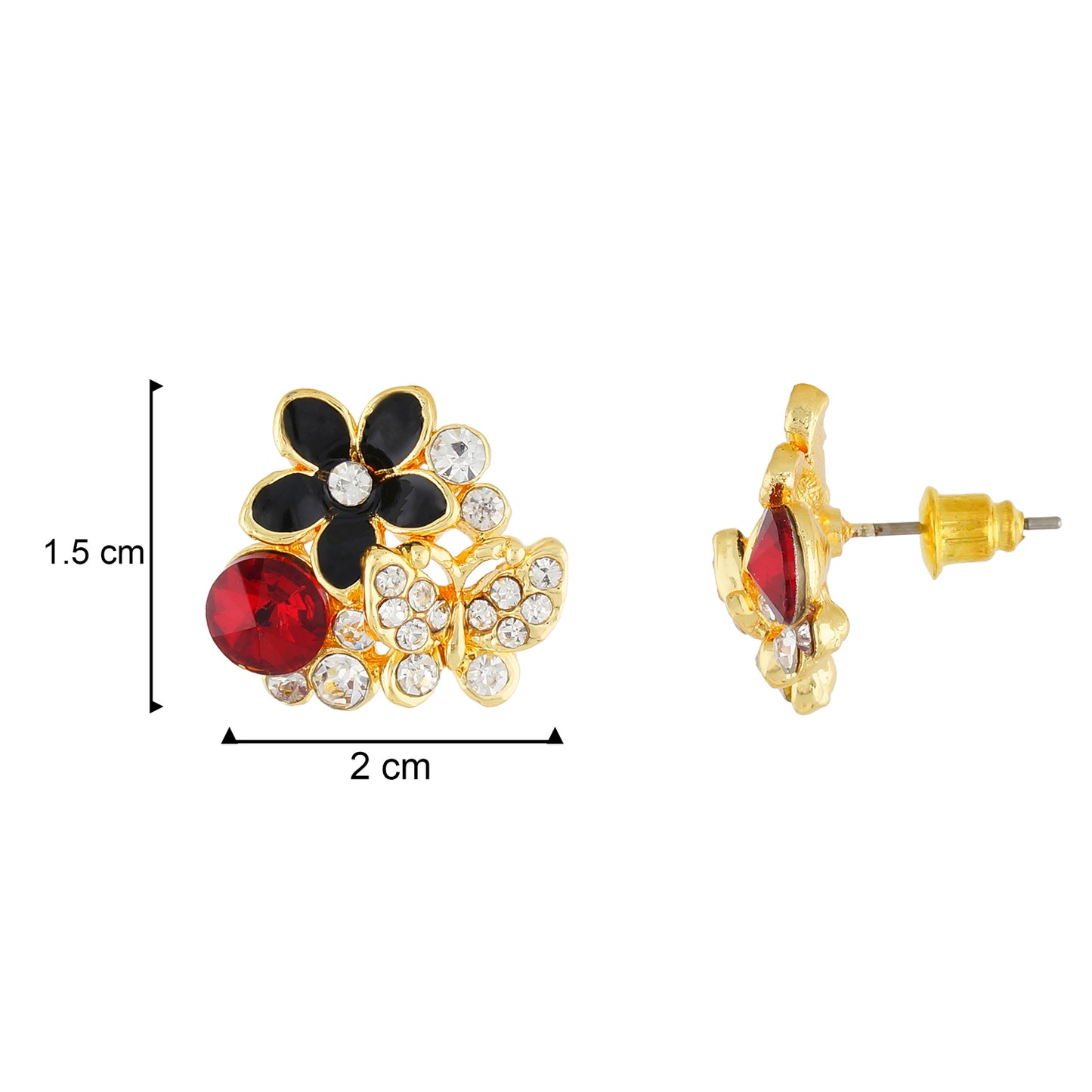 Smart Multi Colour Floral Design Studded Earring for Girls and Women