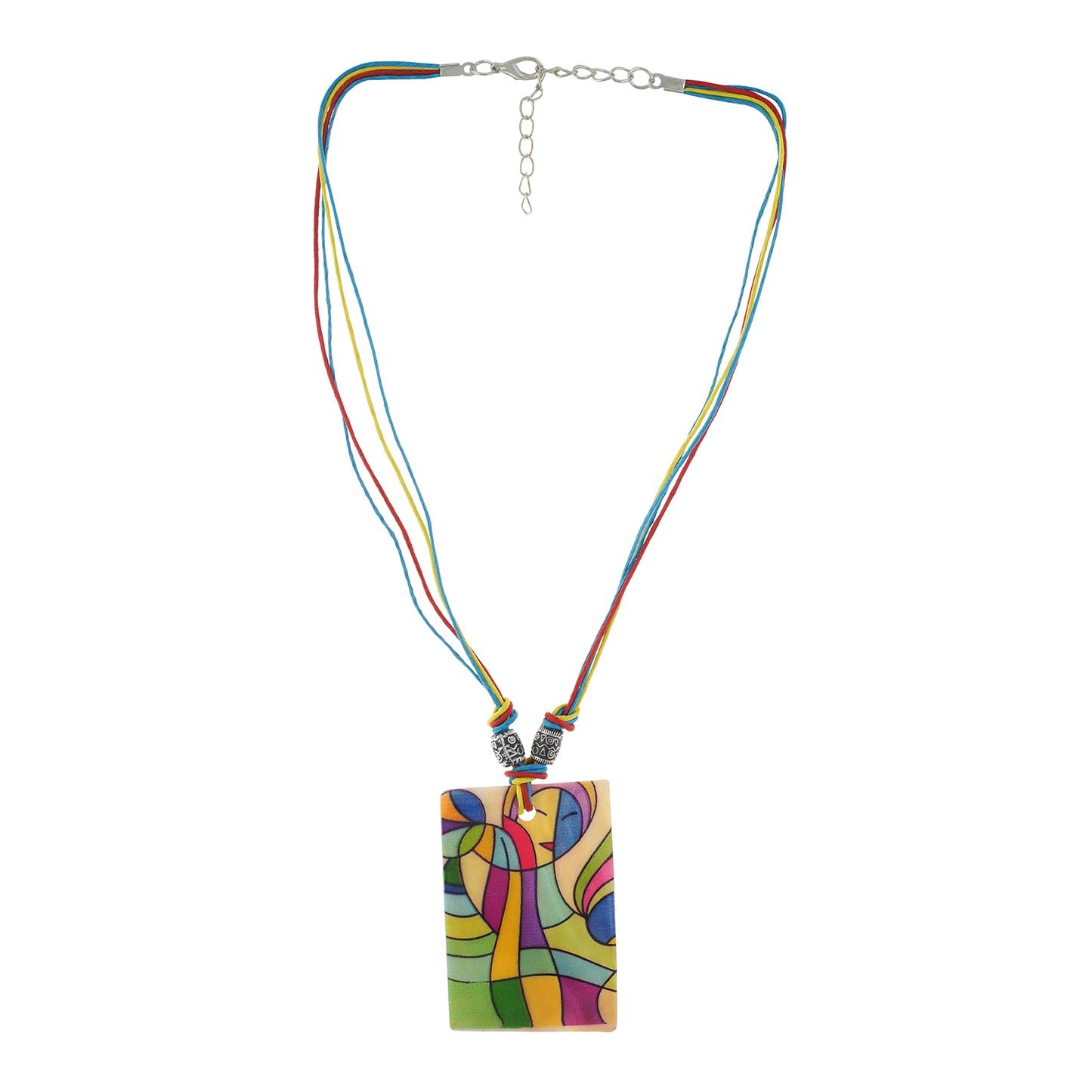 Multi colour Rectangular design Necklace Set for girls and women