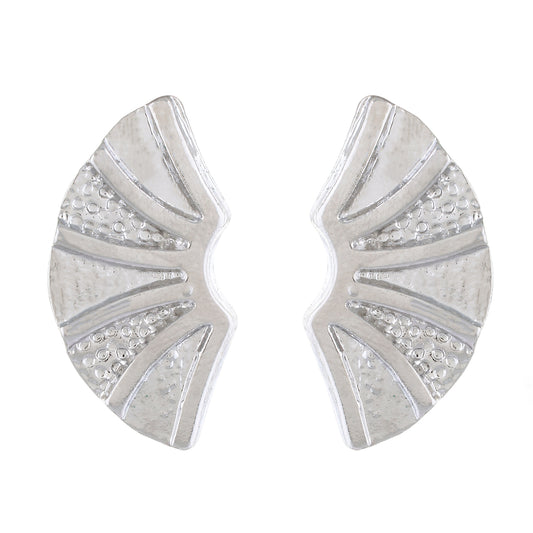 Silver colour Geometrical Design  Stud Earrings for Girls and Women