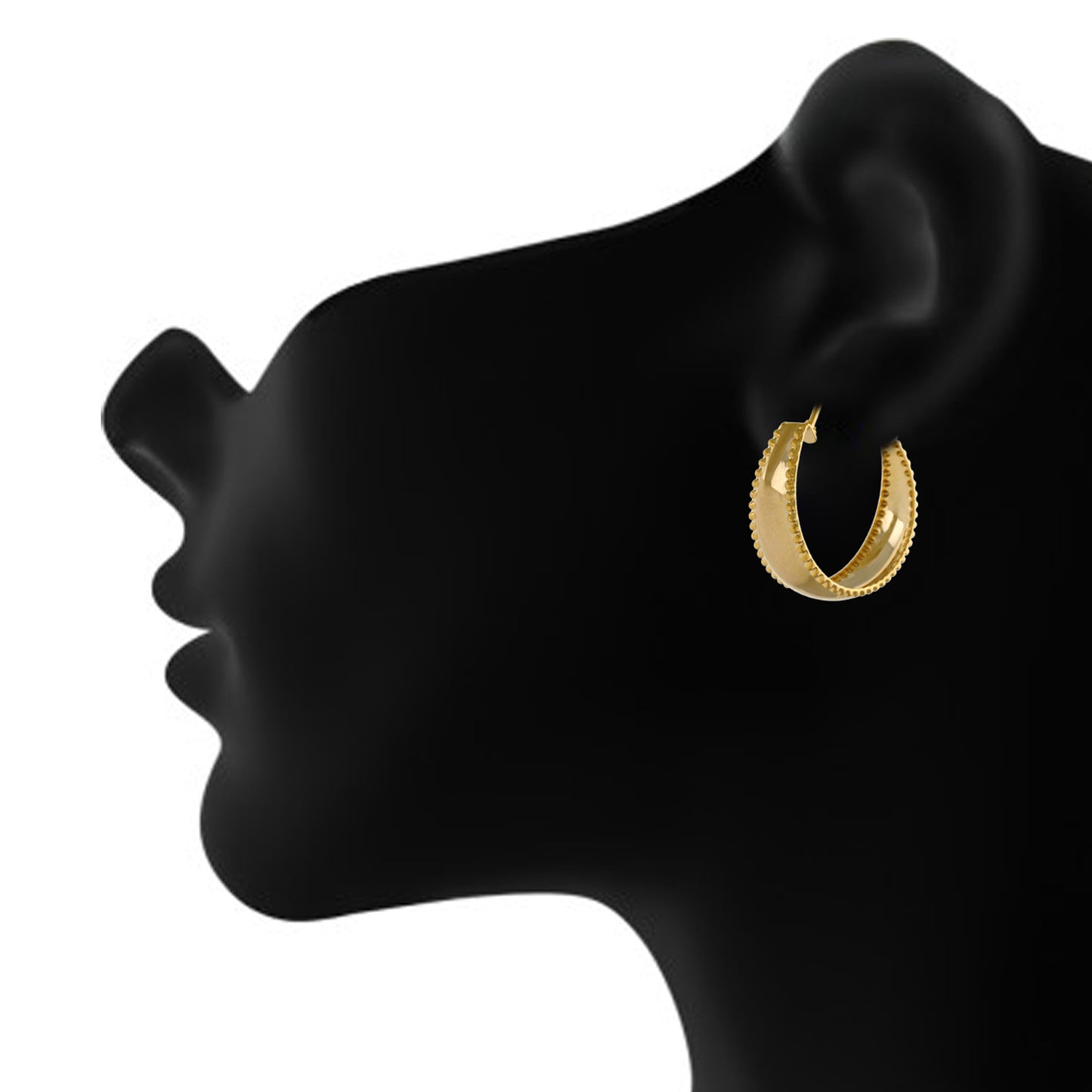 Gold colour Round Design Hoop Earrings for Girls and Women