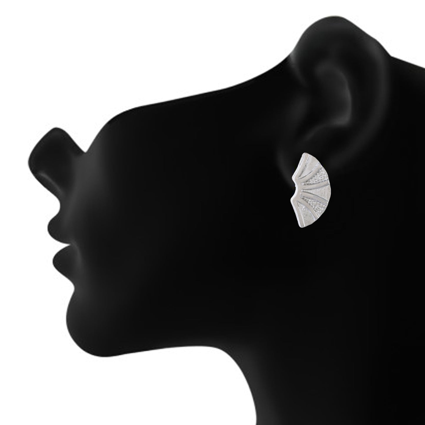 Silver colour Geometrical Design  Stud Earrings for Girls and Women