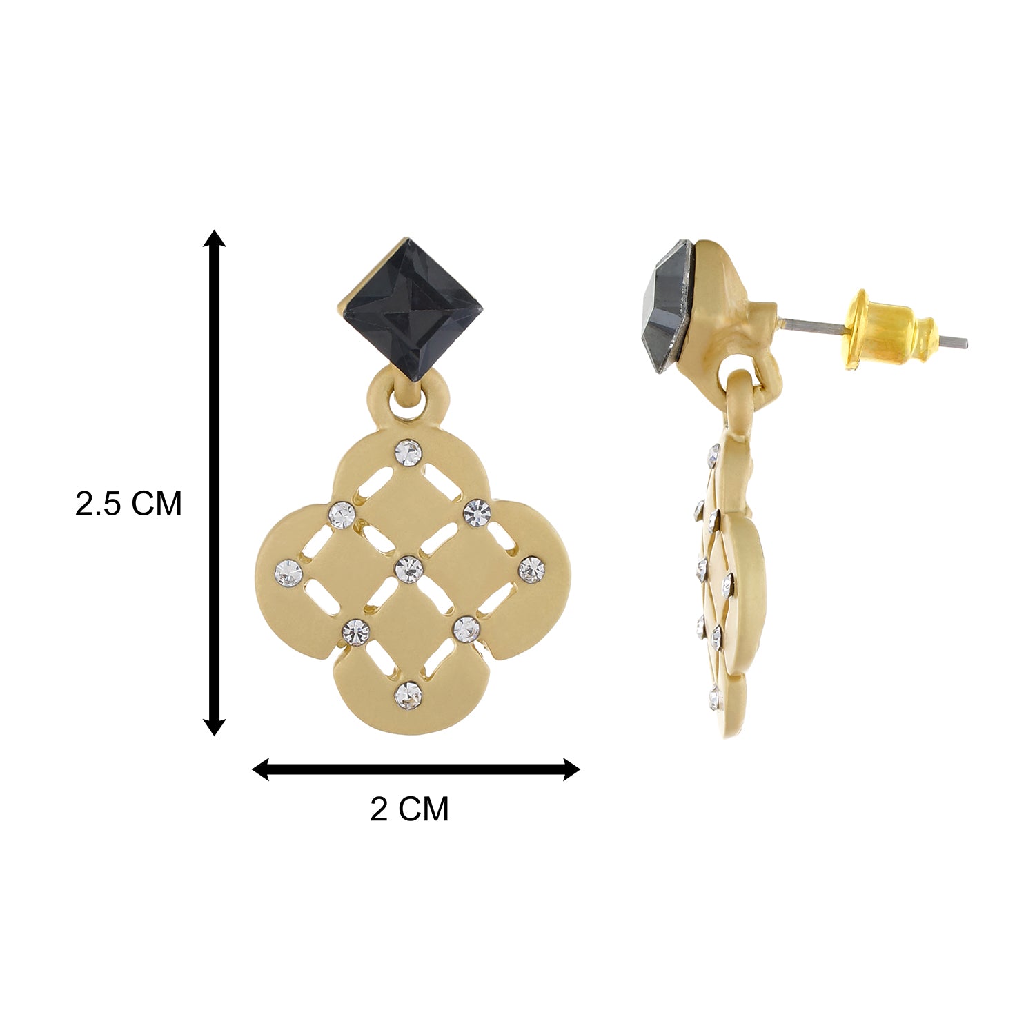 Gold colour Geometrical Design Hanging Earrings for Girls and Women