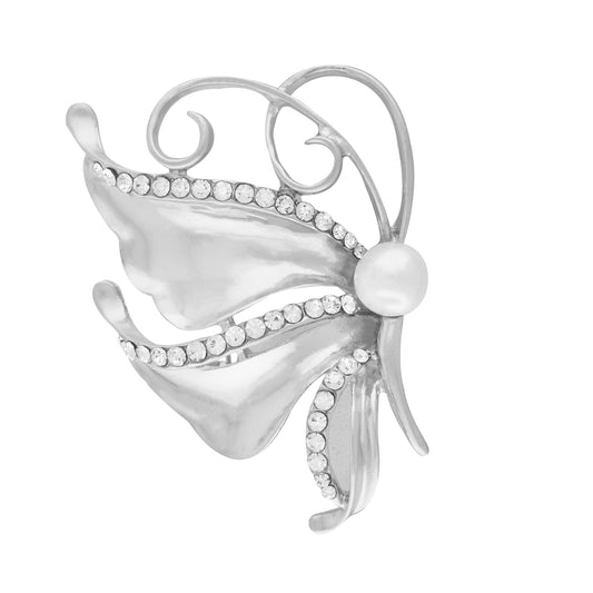 Contemporary Silver Colour Alloy Brooch for Men and Women