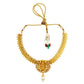 Gold Plated Goddess Lakshmi Coin Design Necklace Earrings Jhumki Jewelry Set for Women