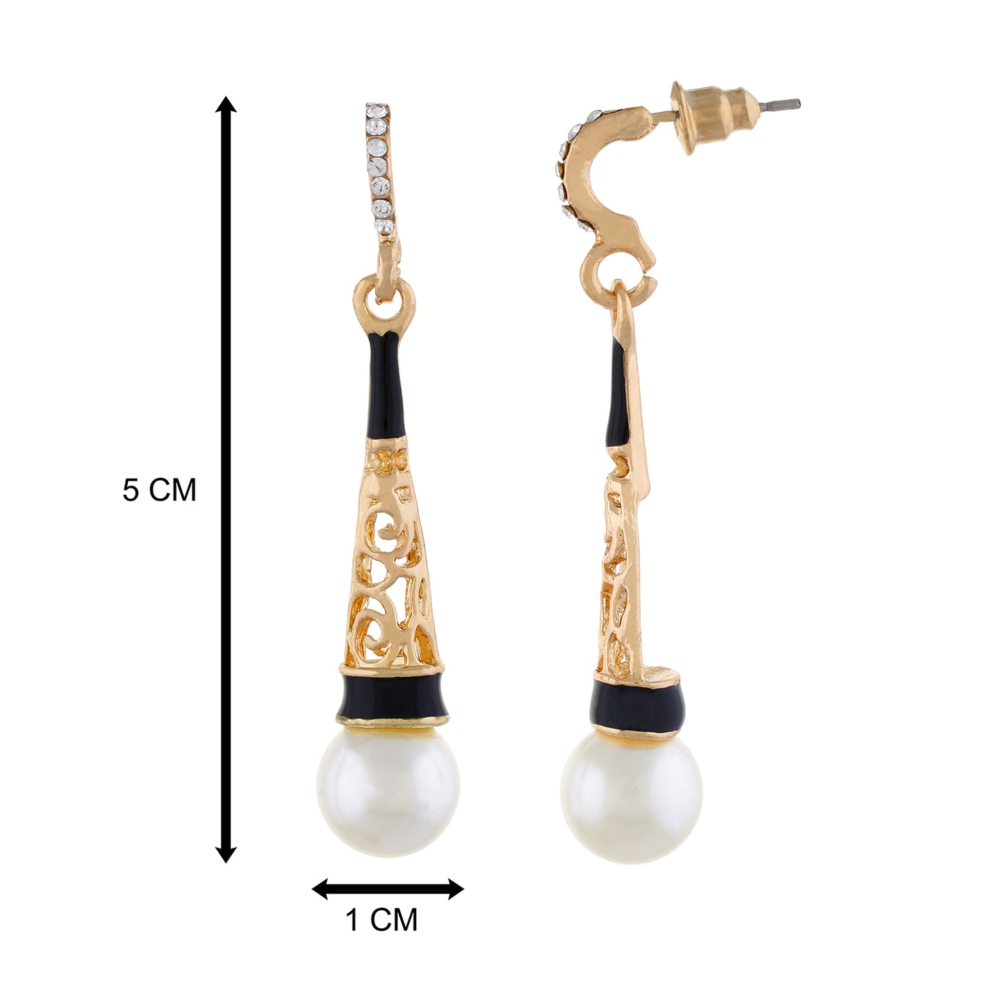 Black and Gold colour Drop Design Hanging Earrings for Girls and Women