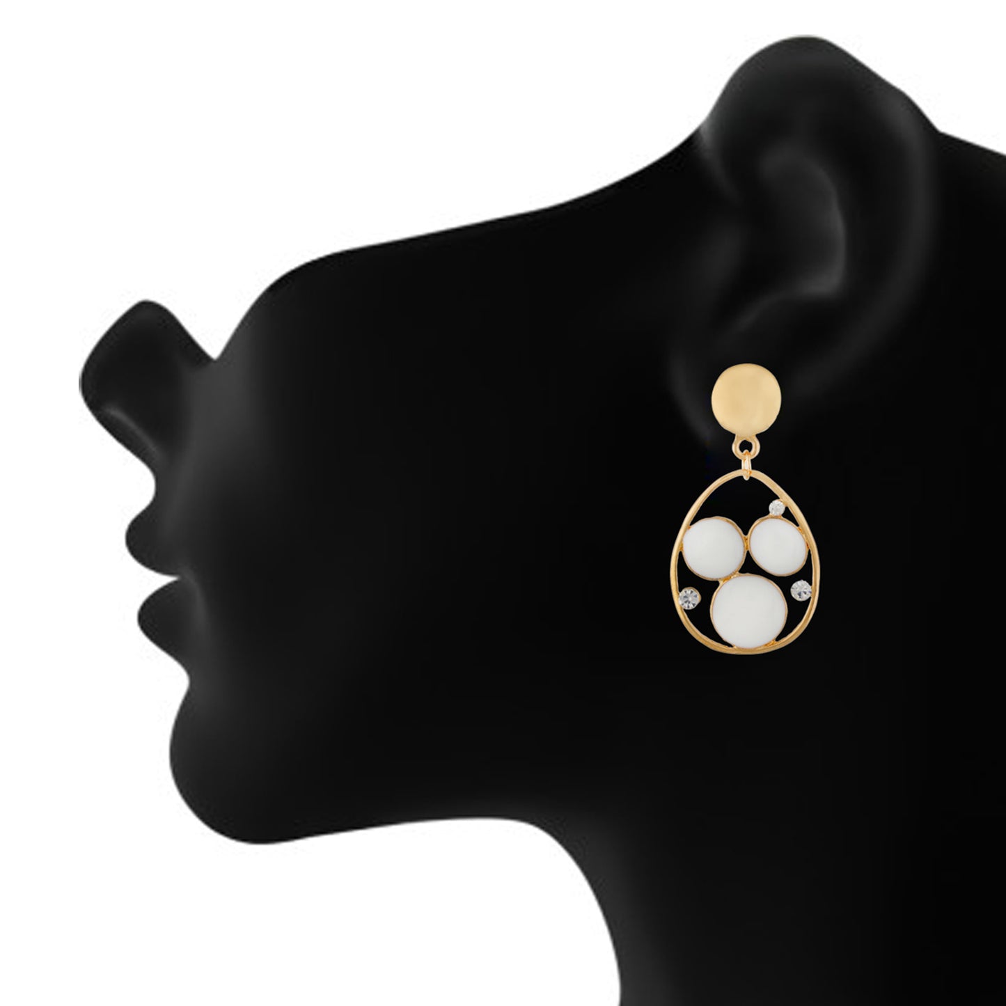 Stylish White and Gold Colour Drop Shape Earring for Girls and Women