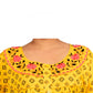 Embroidery Printed Cotton Nighty For Women - Yellow