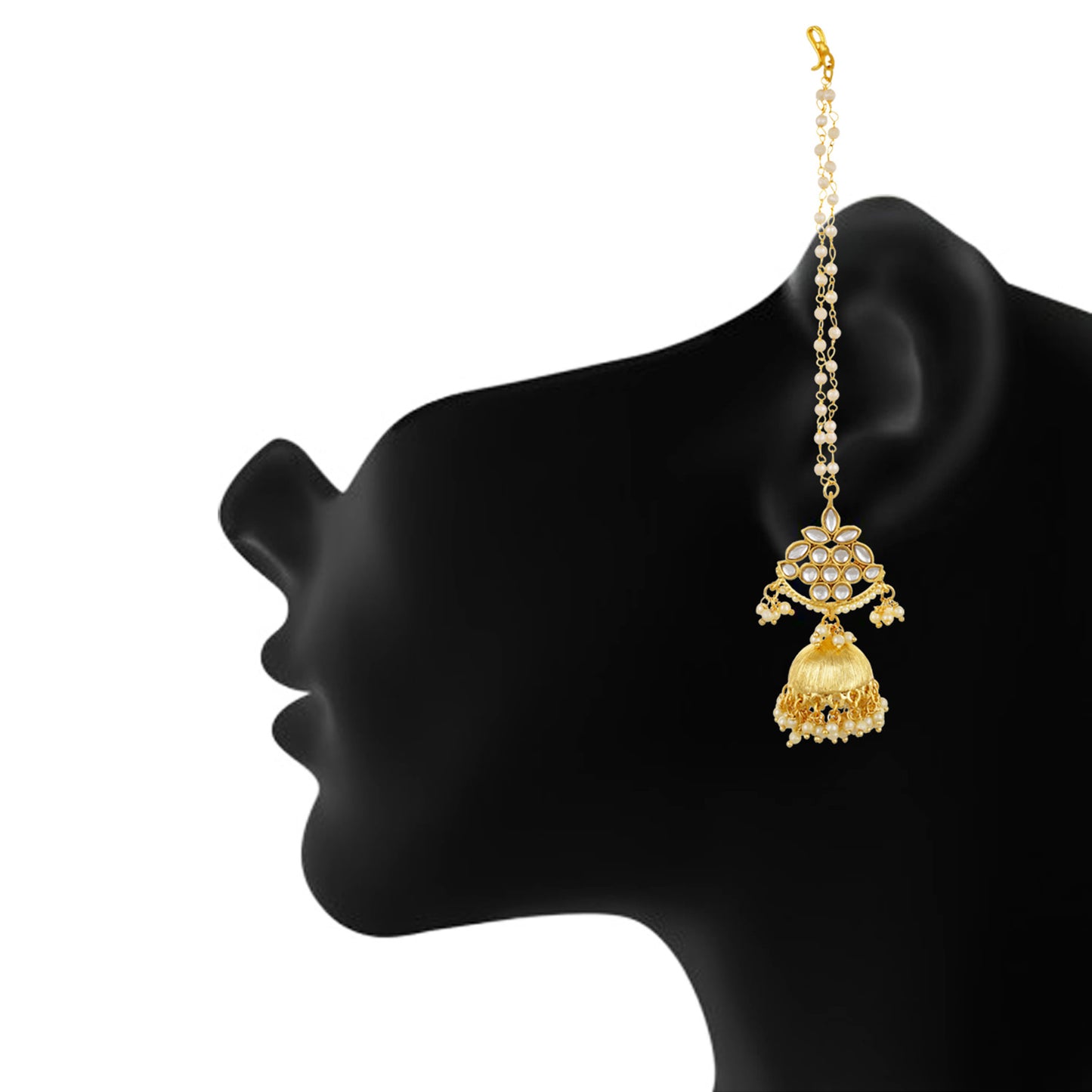 Gold plated Kudan Pearl Big Jhumki Earrings Fashion Imitaion Jewelry for Girls and Women