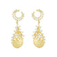 Ethnic Drop Shape Antique Gold Plated CZ Copper Hangings for Ladies and Girls