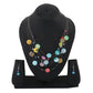 Multi Colour Button Necklace and Earrings for Girls and Women