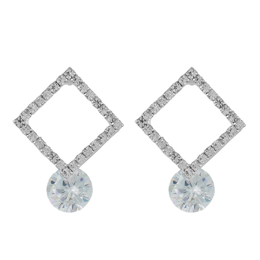 Impressive Silver Colour Rhombus Design Earring for Girls and Women