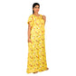 Printed Rayon Nighty For Women - Yellow