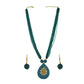Green colour Indo Western design Necklace Set