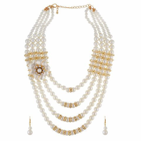 White colour Traditional design Necklace Set