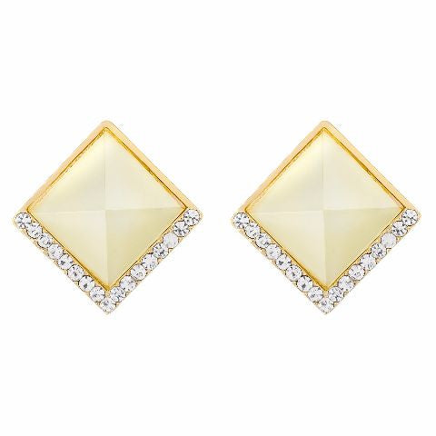 Cream colour Diamond shape Studded Earring