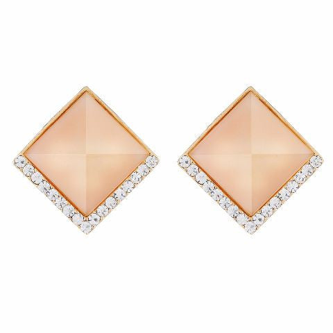 Beige colour Diamond shape Studded Earring