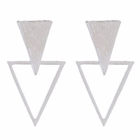 Silver colour Triangle shape Earring