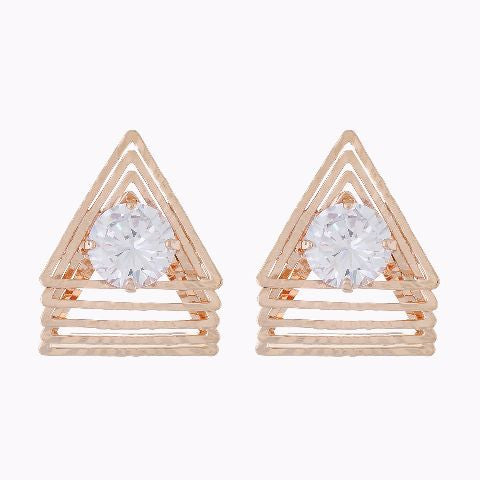 Copper colour Triangle shape Studded Earring