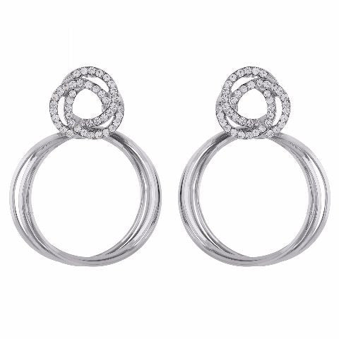 Silver colour Round shape Studded Earring