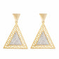 Gold colour Triangle shape Stone Studded Earring
