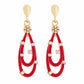 Red colour drop shape Stone Studded Earring